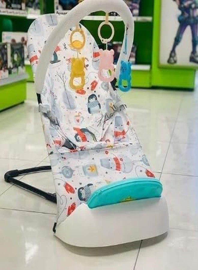 Grofly Multi-Functional Baby Bouncer| Baby Play Gym & Fitness Rack with Hanging Rattles & Musical Keyboard Piano Chair Playing Sleeping Rocking Chair Cradle Kids Bassinet Chair - Image 2